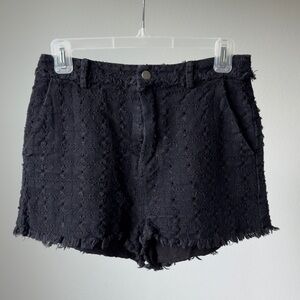 Le Lis Black Textured Women's Shorts, size S